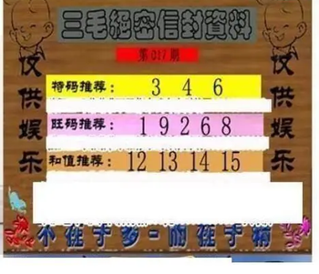26017期: 三毛3D精品图谜