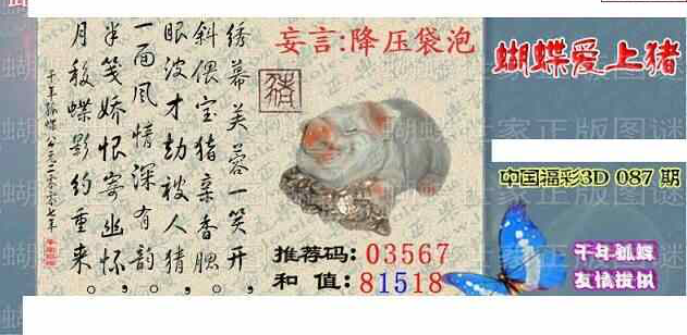 24087期: 3D蝴蝶世家蝴蝶彩图