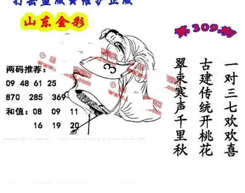 25309期: 福彩3D丹东全图分析