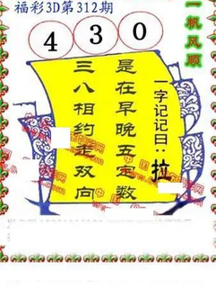 25312期: 福彩3D丹东全图分析