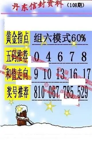 25108期: 福彩3D丹东全图分析