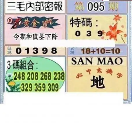 25095期: 三毛3D精品图谜