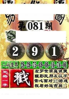 福彩3D 26081期佐罗图一掌经预测图