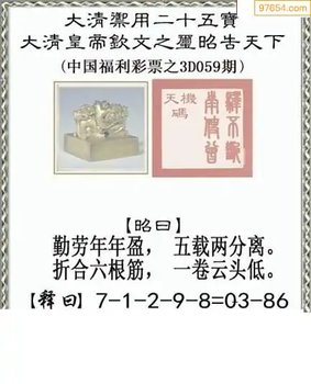 福彩3D26059期天中全套预测分析图