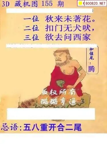 25155期: 白老3D杀码图版