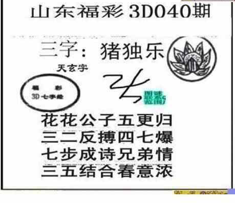 25040期: 三毛3D精品图谜