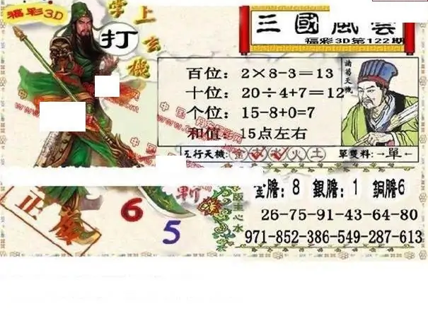 25122期: 福彩3D丹东全图分析