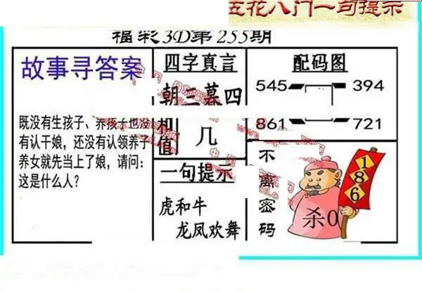 25255期: 福彩3D丹东全图分析