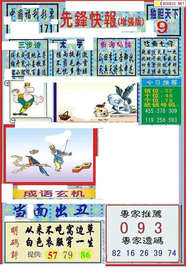 25171期: 福彩3D丹东全图分析