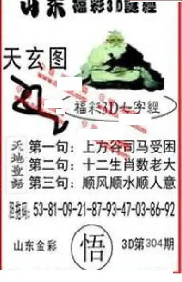 25304期: 福彩3D丹东全图分析