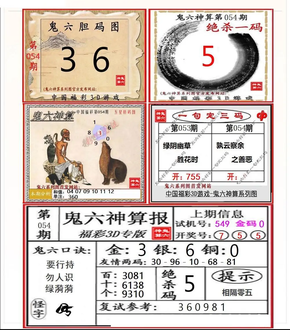 26054期: 福彩3D鬼六神算图