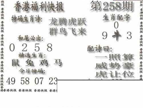 24258期: 白老3D杀码图版