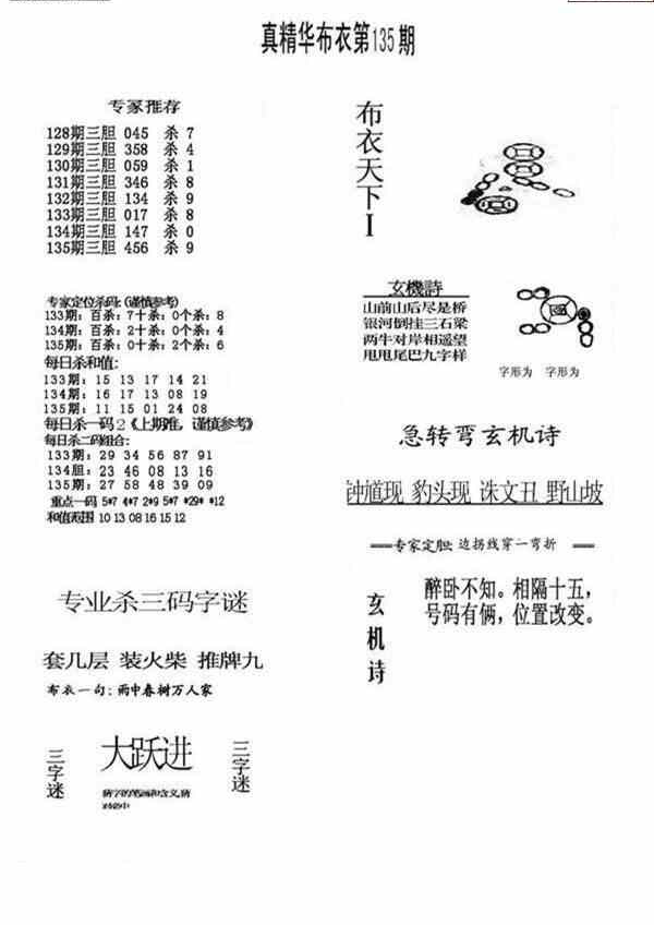 24135期: 福彩3D全套图版参考