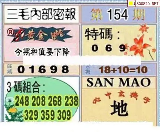 25154期: 三毛3D精品图谜