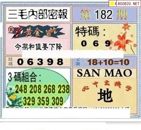 25182期: 三毛3D精品图谜