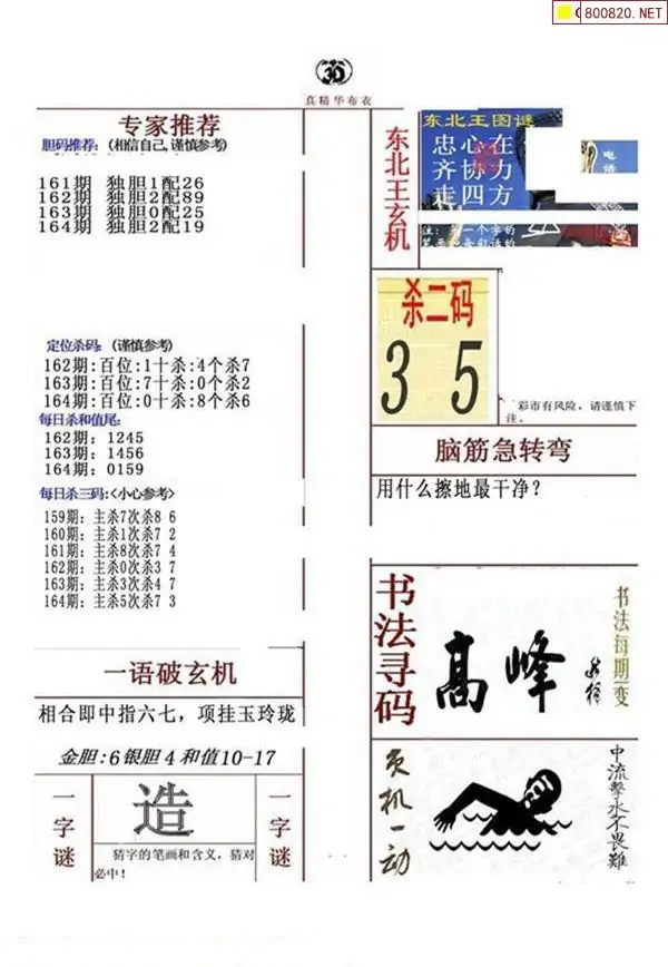 25164期: 福彩3D全套图版参考