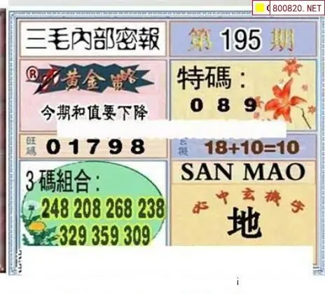 25195期: 三毛3D精品图谜