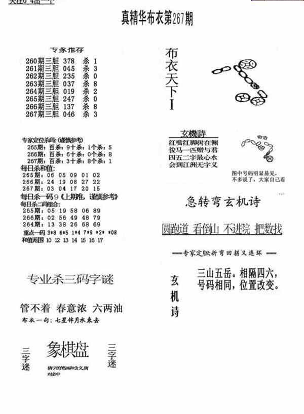 24267期: 福彩3D全套图版参考