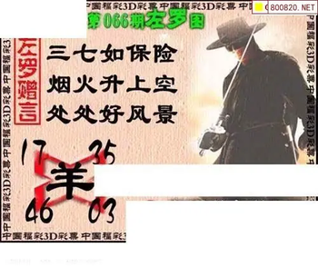 福彩3D 26066期佐罗图一掌经预测图