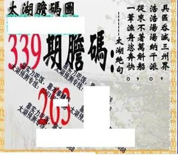 25339期: 太湖图福彩3D精品预测