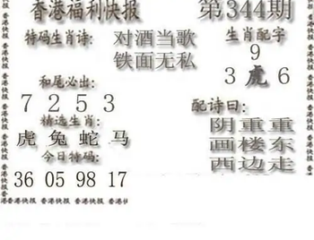 25344期: 白老3D杀码图版