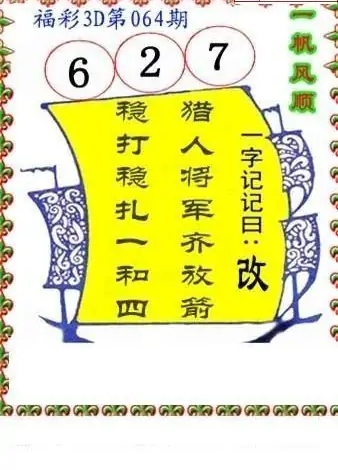 25064期: 福彩3D丹东全图分析