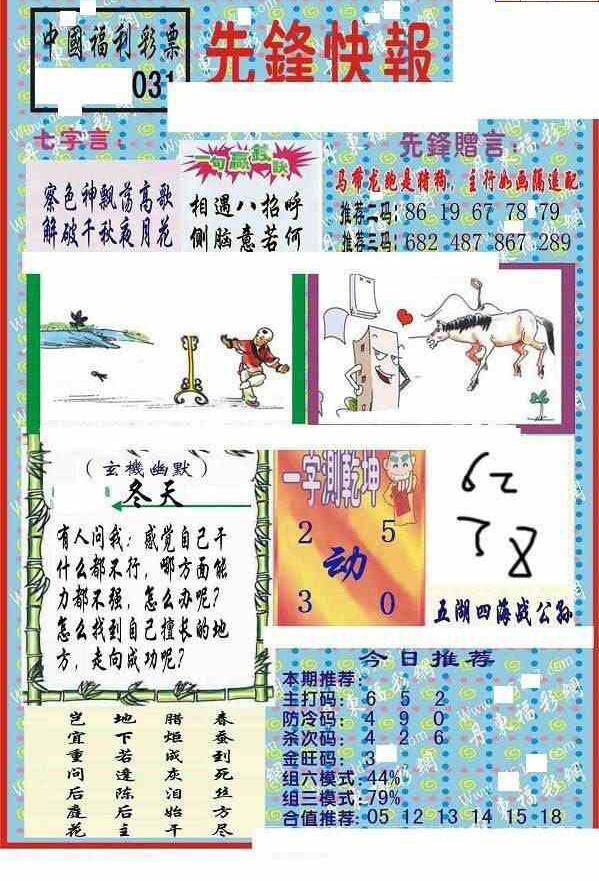 25031期: 福彩3D丹东全图分析