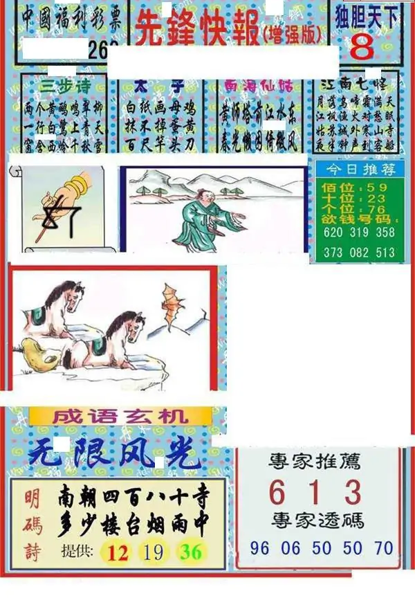 25268期: 福彩3D丹东全图分析