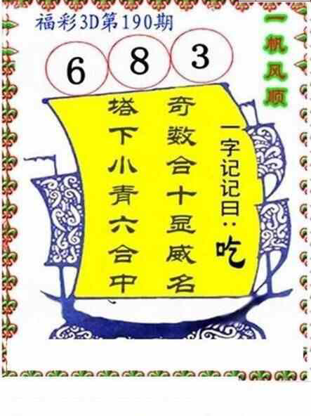 24190期: 福彩3D丹东全图分析