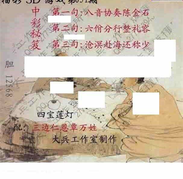 25051期: 大兵福彩3D黄金报图版