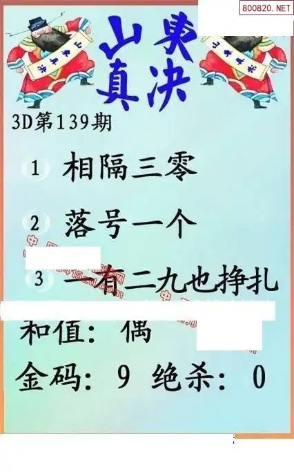 25139期: 福彩3D丹东全图分析
