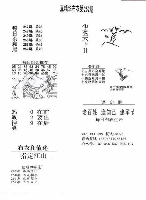 24252期: 福彩3D全套图版参考