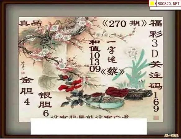 25270期: 白老3D杀码图版