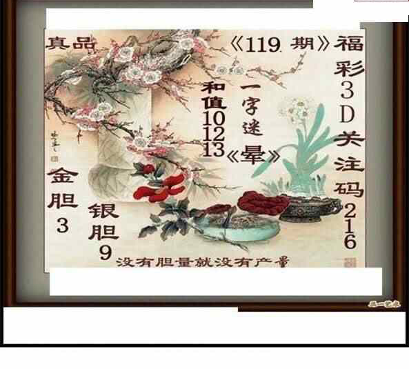 24119期: 白老3D杀码图版