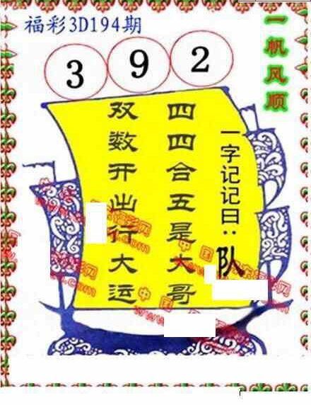 24194期: 福彩3D丹东全图分析