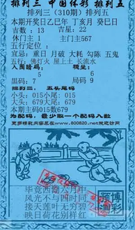 25310期: 福彩3D红黄蓝报