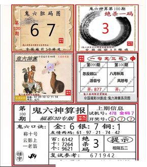 26100期: 福彩3D鬼六神算图