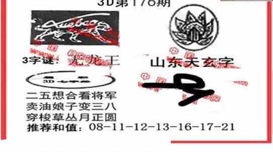 24176期: 福彩3D丹东全图分析