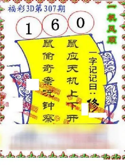 25307期: 福彩3D丹东全图分析