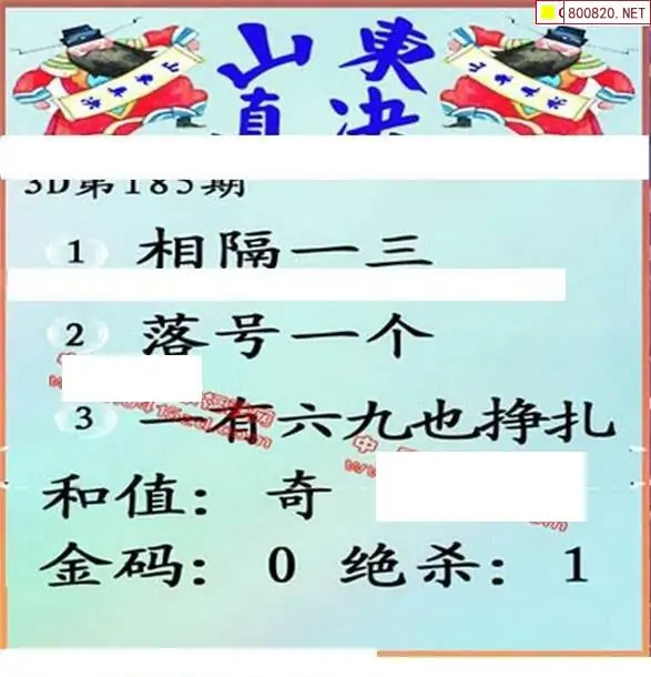 25185期: 福彩3D丹东全图分析