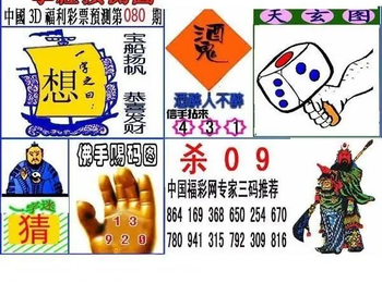 福彩3D 26080期佐罗图一掌经预测图