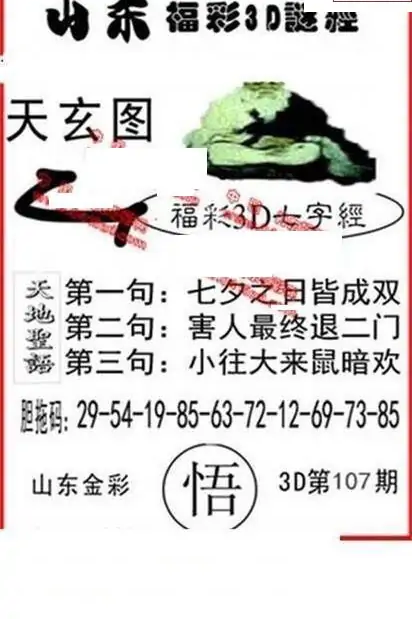 25107期: 福彩3D丹东全图分析