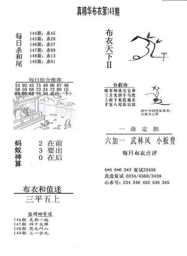 25149期: 福彩3D全套图版参考
