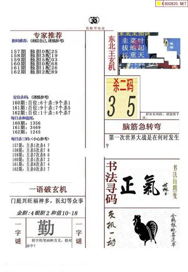 25162期: 福彩3D全套图版参考