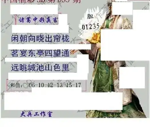 25099期: 大兵福彩3D黄金报图版