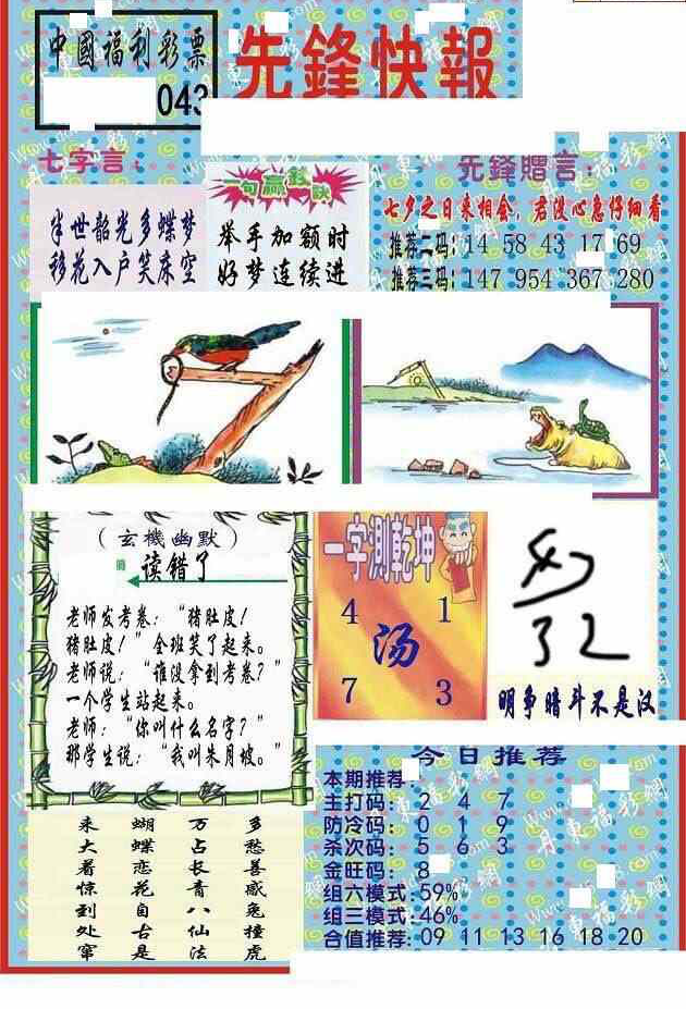 25043期: 福彩3D丹东全图分析