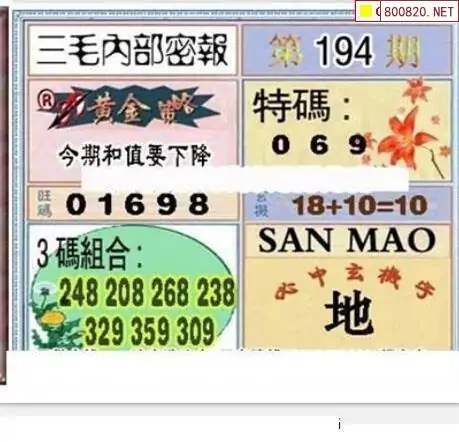 25194期: 三毛3D精品图谜