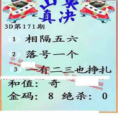 24171期: 福彩3D丹东全图分析