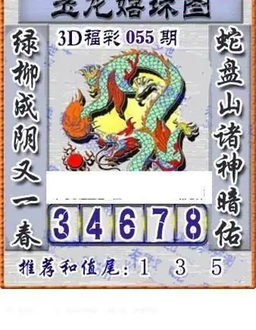 福彩3D 26055期佐罗图一掌经预测图