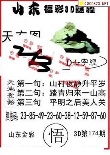 25174期: 福彩3D丹东全图分析